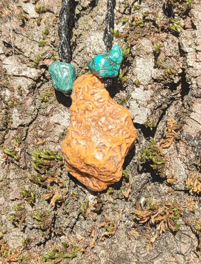 Pendentif agate / turquoise 