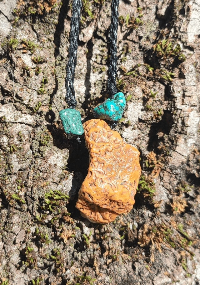Pendentif agate / turquoise 