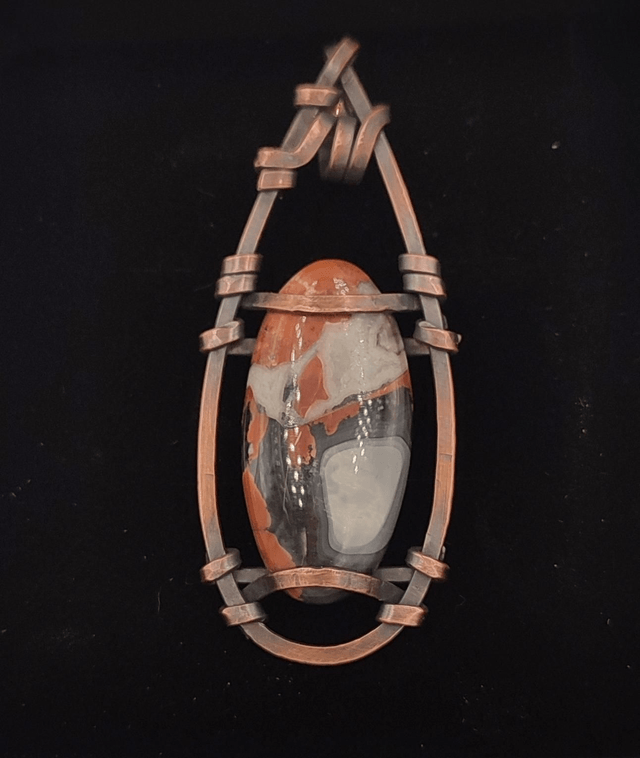 Pendentif jaspe Maligano / cuivre 