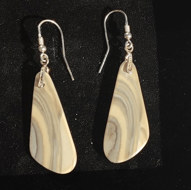 Boucles d'oreilles silex / argent 