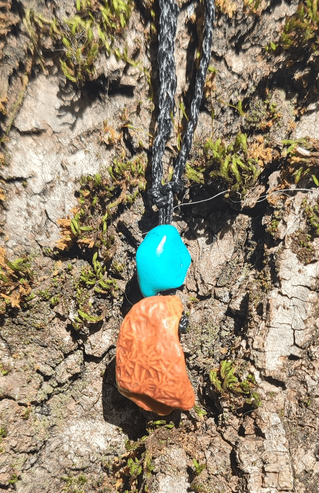 Pendentif agate / turquoise 