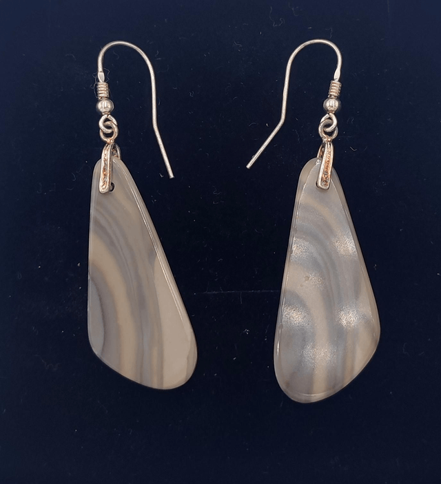 Boucles d'oreilles silex / argent 