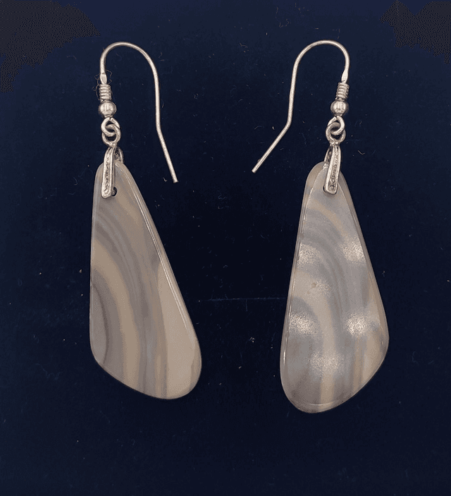 Boucles d&#039;oreilles silex / argent 